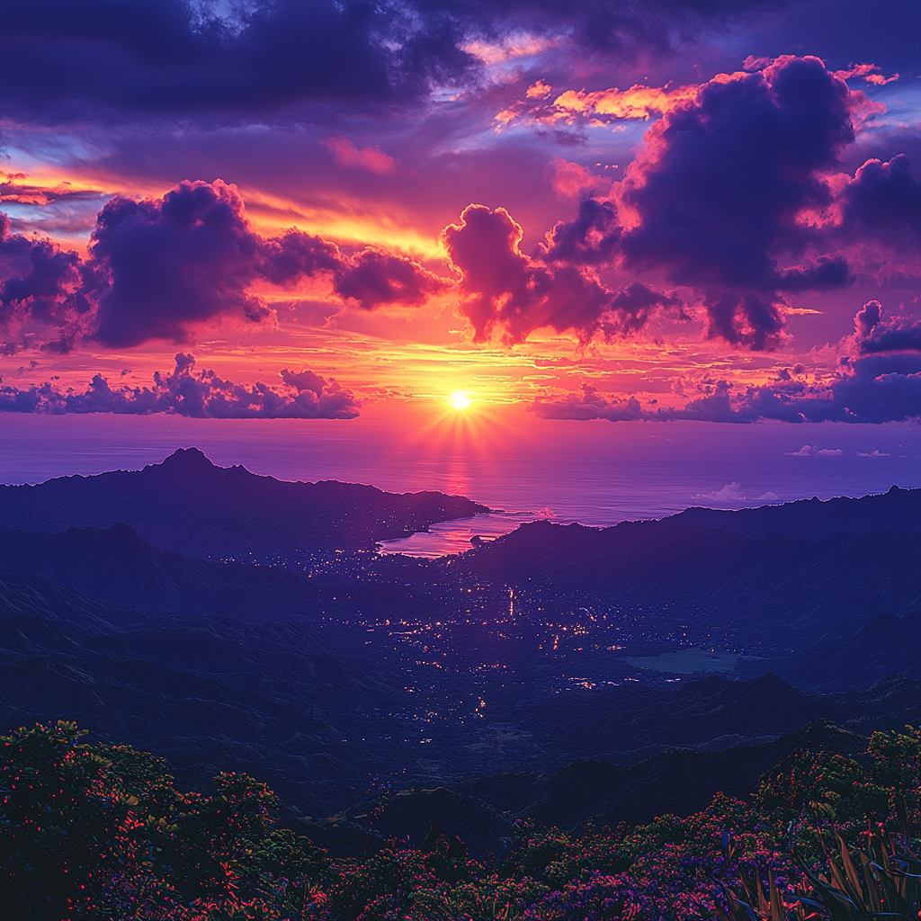 Catching the Sunset at Tantalus Lookout